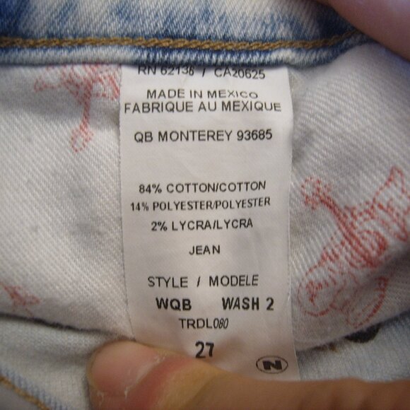 Like New Excellent Condition True Religion Women Jeans sz 27 Made in Mexico - Picture 4 of 4